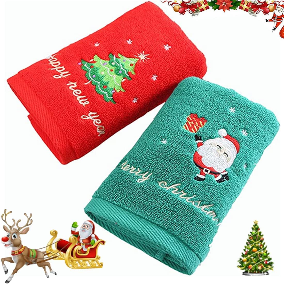 Indecor Home 2 Pack Hand Towels, Cute Funny Decor, for Bathroom, Kitchen  Sink, Finger Tip Towels 100% Cotton, Plush and Super Absorbent 16x26 Inches