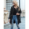 thumbnail image 5 of Women Waterproof Light-Weight Rain Jacket Active Outdoor Hooded Long Sleeves Raincoat with Zipper Black XL, 5 of 9