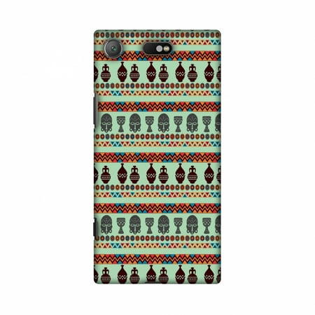 Frosted Plastic Case - Sony Xperia XZ1 Compact Case - Masks and pottery- Frost blue Compact, Hard Plastic Back Cover, Slim Profile Cute Printed Designer Snap on Case with Screen Cleaning Kit