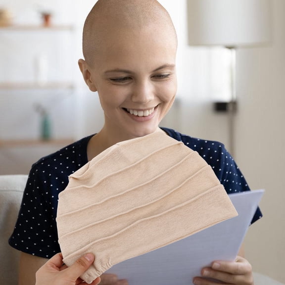 AURARMLET Breathable Beige Turban for Women's Cotton Hat for Chemo Hair Loss and Sleeping