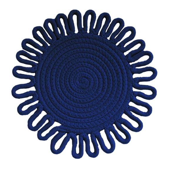 Woven Floral Placemat Cotton Cord Vintage Woven Insulation Mat Kitchen Floral Placemat Handmade Cotton Pot Cushion Cup (diameter 7.1 "9.4" 11.8 ")