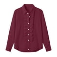 thumbnail image 6 of Enjoytime Blouses for Women Collar Ruffle Long Sleeve Button Down Shirts Fall Casual Trendy Tops, 6 of 6