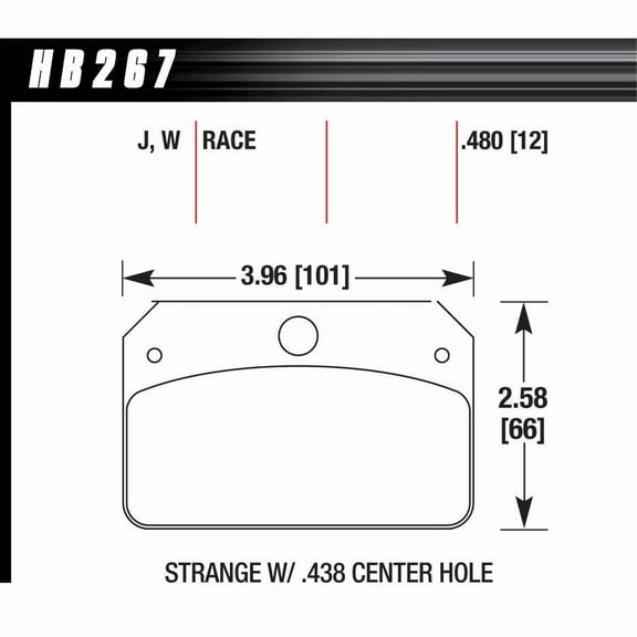 Hawk Brake Brake Pads Rear Strange w/.437 Center Hole DR-97