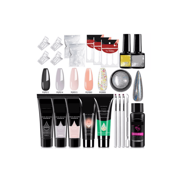 Kit Uñas De Polygel Acrílico 5 Pzas Poligel Construcción