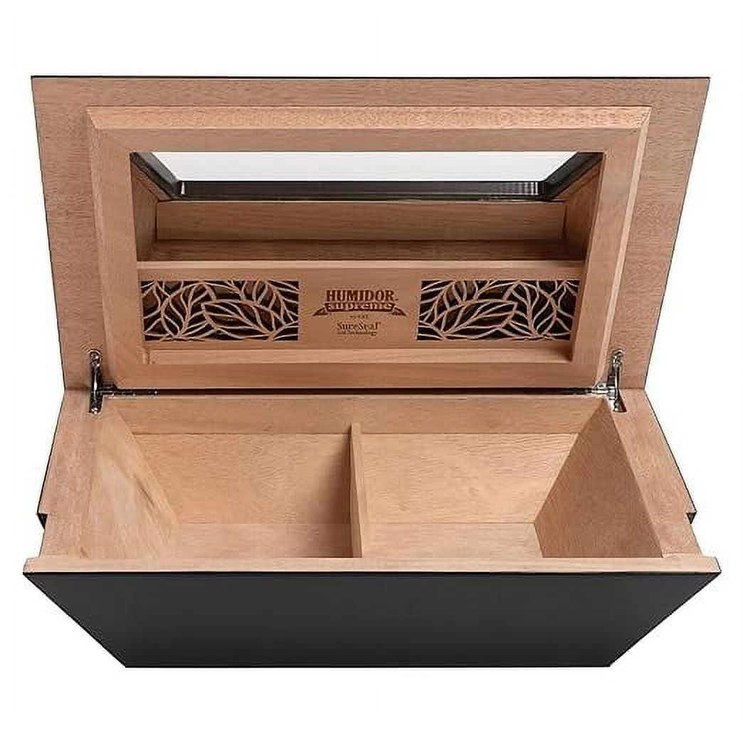 Humidor Supreme Aria Glass Top Viewing Window, Holds 40-80 Cigars