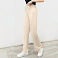 thumbnail image 6 of WRKEKC Casual Pants for Women, Wide Leg Pants for Women, Ladies' Solid Color High Waist Hanging Loose Straight Casual Ice Silk Wide Leg Pencil Pants, 6 of 6