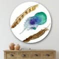 thumbnail image 2 of Designart 'Abstract Bird Feather From Wing Isolated' Bohemian & Eclectic Circle Metal Wall Art 36x36 - Disc of 36, 2 of 5