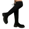 thumbnail image 6 of Aihuaihua Women's Platform Over The Knee Boots Lug Sole Round Toe Thigh High Long Chunky Block Heels Fall Boots, 6 of 9