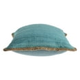 thumbnail image 5 of Ox Bay Ringo 20" x 20" Teal/Blue Jute Bordered Cotton Adult Decorative Throw Pillow Cover, 5 of 8