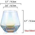 thumbnail image 3 of Vasos de whisky de diamante, paquete de 2, vasos de jugo, vasos de whisky escocés inclinables, vasos de whisky de 300 ml, modernos, 3 of 5