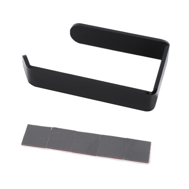 Roll Paper Hanger, Lightweight Durable Toilet Paper Holder Adhesive Acrylic For Home Bathroom Kitchen Black