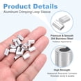 thumbnail image 3 of Uxcell 1/16"(1.5mm) Aluminum Crimping Loop Sleeve, Double Hole Cable Ferrule for Wire Rope, Silver 110Pcs, 3 of 7