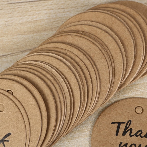 TITINICE 200PCS Round Paper Tags Light Brown Handmade Kraft Tags for Price Labels