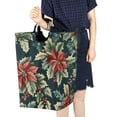 thumbnail image 4 of Yayeee Freestanding Laundry Hamper with Handle Collapsible Large Storage Basket for Clothes, Retro Christmas Poinsettia, 4 of 7
