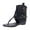1Black, variant on Flip Flops for Women Summer Fold Over Ankle Boots with Fringe Retro Buckle Strap Slip on Low Wedge Sandals Brown Size 6.5