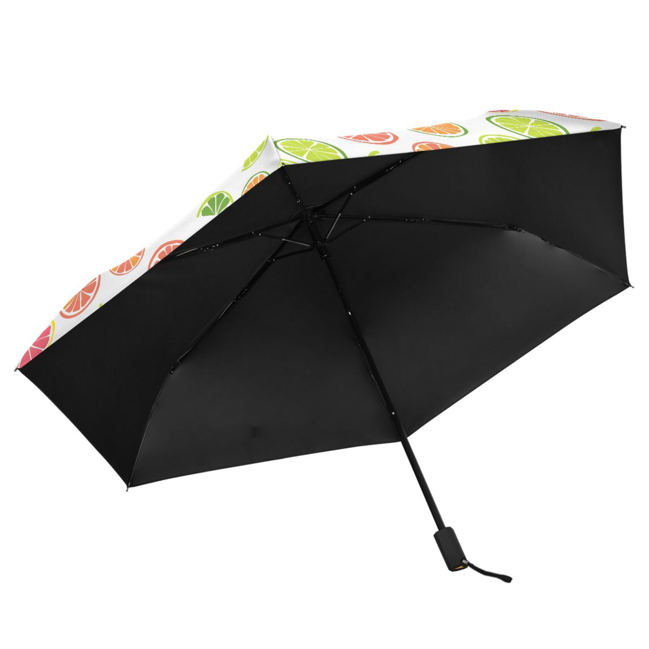 Colorful Lemon Slice Compact Sun Umbrella Windproof Travel Umbrellas for Rain Strong Portable UV Protection