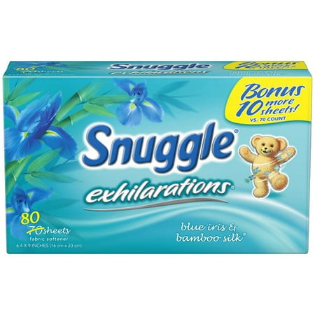 Snuggle Exhilarations Blue Iris & Bamboo Silk Fabric Softener Dryer Sheets, 80 count
