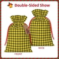 thumbnail image 2 of Pofeuu Yellow Checkered Plaid Print Burlap Bags with Drawstrings Drawstring Gift Bags Pouch Bag for Thankgiving Birthday Party Gift Wrapping Treats and Party Favors-Small, 2 of 9