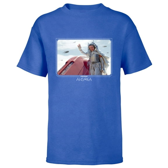 Star Wars Ahsoka Part 5 White Costume & Purrgil StarWhales - Short Sleeve T-Shirt for Kids - Customized-Royal