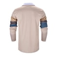 thumbnail image 4 of Ketyyh-chn99 Mens Knit Polo Fall Clothes Shirts for Men Summer Long Sleeve Golf Shirts Lightweight Athletic T Shirts Button Vacation Tees Khaki,L, 4 of 5