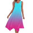 thumbnail image 2 of Pantalones Cortos para Vestidos Bajos Mujeres sin Mangas Cuello Redondo Cordón Ruffle A-Line Mini Vestido Poliéster, Vestido Casual para Citas Y Fiesta, 2 of 9