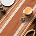 thumbnail image 3 of Table Runners 120 Inches Long Dress Scarves, Vintage Burnt Orange Striped Farmhouse Coffee/Dining/Kitchen Table Decor Table Runner for Living Room, Farmhouse Modern Stripes Boho 13x120 Inch, 3 of 9