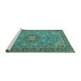 thumbnail image 2 of Ahgly Company Machine Washable Indoor Rectangle Medallion Turquoise Blue Traditional Area Rugs, 5' x 8', 2 of 4