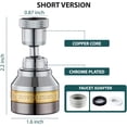 thumbnail image 2 of Tête de Pulvérisation pour Robinet de Cuisine, Laiton Massif et Acier Inoxydable, Aérateur Rotatif à 360 Degrés – 3 Modes de Débit Réglables, 2 of 5