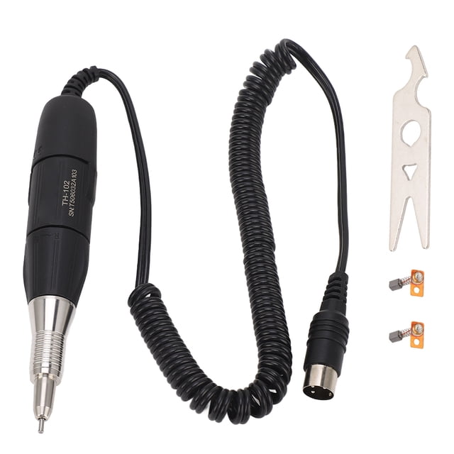 Micromotor de 40 W, 35 000 RPM, con cepillo de carbón reversible y mango para taladro de uñas, ideal para odontología, carpintería de jade.