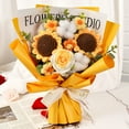 thumbnail image 6 of 100Fens Completed Crochet Flowers Bouquet Knitted Bouquet Crochet Artificial Flowers Of Sunflowers Daisy For Mother'S Day Birthday Wedding Home Decor Gifts For Mom, 6 of 6