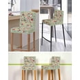 thumbnail image 5 of Sage Green Floral Bar Stool Covers Set of 2, Spring Flowers Leaves Farmhouse Stretch Washable Bar Chair Covers with Backs, Removable Pub Counter Height Chair Cover for Kitchen Dining Room Cafe, 5 of 7