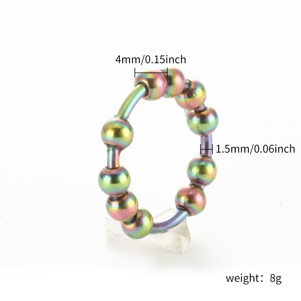 Fidget Anxiety Ring for Women 14K Yellow Gold Spinner Rotate Beads Anti-Stress Rings For Men Jewelry