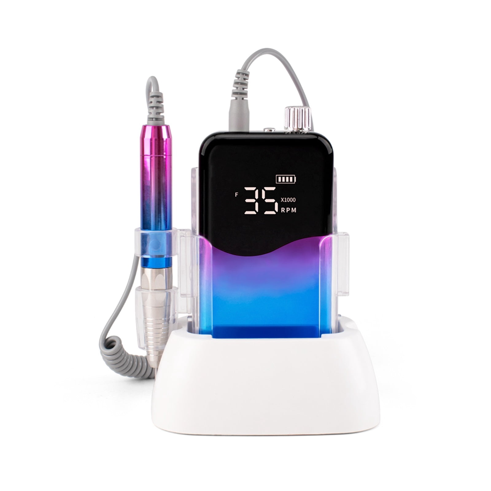 Portable Nail Drill, Professional 35000 RPM, Rechargeable Electric Nail File Machine E File For Acrylic Nails Gel Polishing Removing, Cordless Efile With Bits Kit For Manicure Salon Home