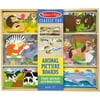 Melissa and Doug Wooden Animal Picture Puzzle Boards with Chunky Wooden Animal, 24 Pieces
