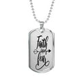 thumbnail image 2 of Faith Over Fear Flèche Collier en Acier Inoxydable Ou en or 18 Carats Chien Tag 24" Chaîne, 2 of 8