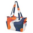 thumbnail image 2 of FORMRS Tote Bag for Women Quilted Large Capacity Travel Work Carry On Shoulder Handbag, Blue Abstract Wavy, 2 of 7