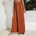 thumbnail image 6 of Fesfesfes Fashion Women Pant Summer Casual Loose Pocket Solid Trousers Wide Leg Pants, 6 of 9