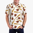 thumbnail image 2 of Balery Baseball Sport Printed Men’s Short Sleeve Polo Shirt, Midweight Men's Shirt,Golf Polo shirts -3X-Large, 2 of 7