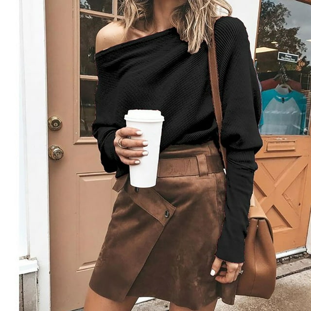 TINZ Long Solide une Manche Chemise à Manches Longues Spandex Chemises d'Entraînement pour Femmes Chemises à Manches Longues pour Femmes Automne Chemise pour Femmes Polyester Spandex Chemises Décontractées pour Femmes à Manches Longues Col Roulé Femmes