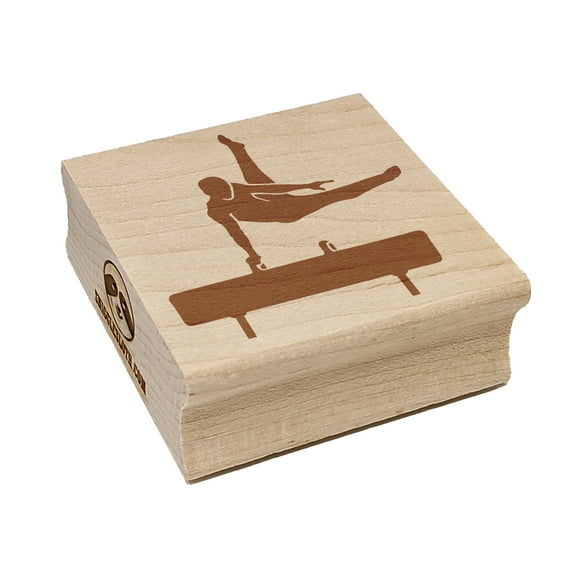 Pommel Horse Artistic Gymnastics Square Rubber Stamp Stamping Scrapbooking Crafting - Small 1.25in