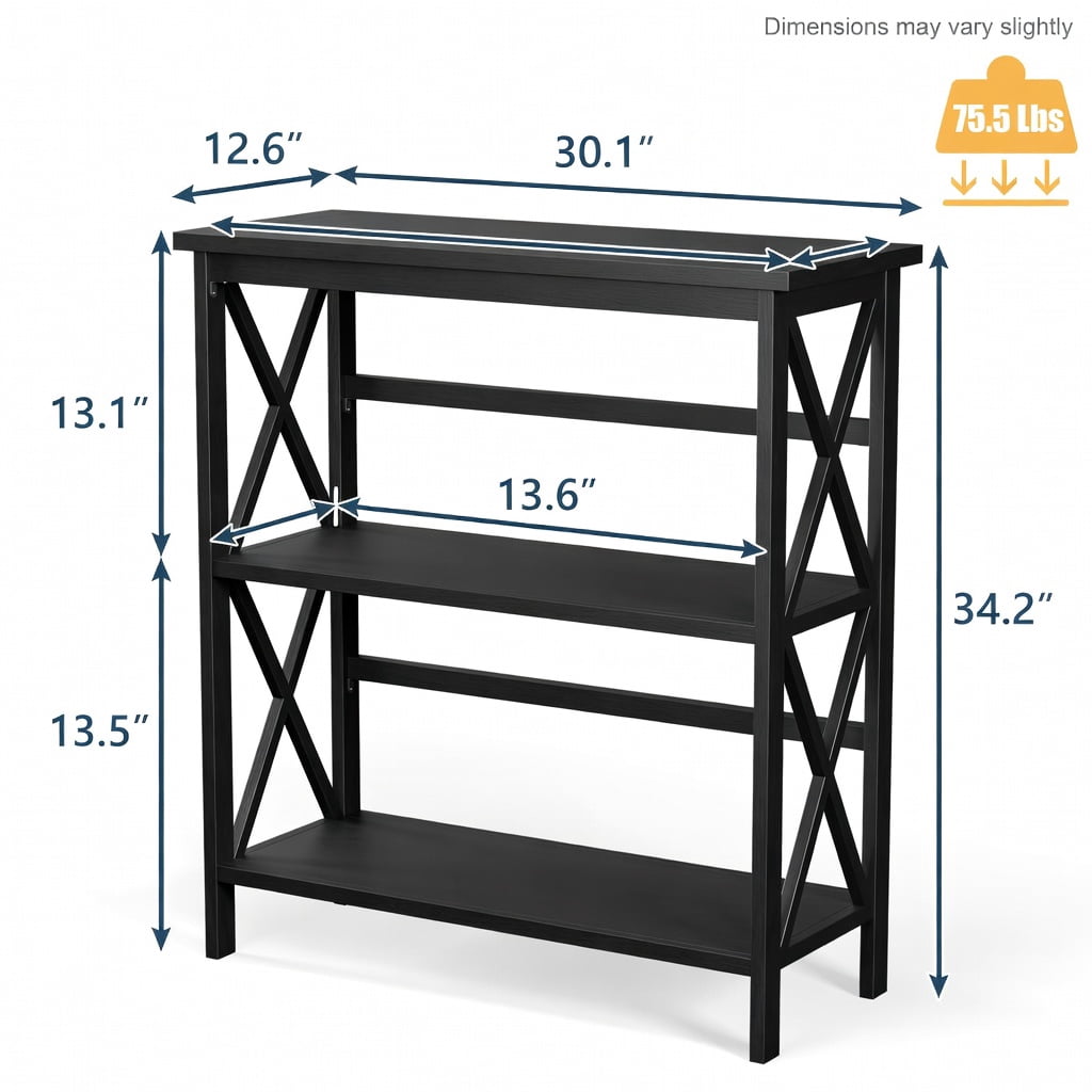 Spaco 3-Tier Open Bookcase 8-Cube Floor Standing Storage Shelves Display Cabinet-White, Tall Bookshelf, Shelves for Living Room, Home Office, Bedroom, Balcony