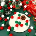 thumbnail image 4 of RUseeN 3 Pieces Christmas Wool Felt Rainbow Ball Garland Colorful Pom Pom 6.5 ft Long 30 Ball Garland for Easter Mardi Gras Classroom Thanksgiving Xmas (Red, White, Green), 4 of 7