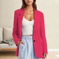 thumbnail image 2 of Xingpeng Long Line Single Button Blazer Jacket for Women Casual Office Lightweight Nylon Fall Winter Trendy 2026 Hot Pink S, 2 of 4