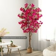 thumbnail image 2 of Gymax 6 FT Artificial Bougainvillea Tree Tall Faux Pre-potted Tree w/ 910 Flowers, 2 of 9