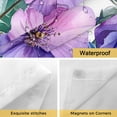 thumbnail image 4 of Spring Floral No Hooks Shower Curtain with Snap-in Liner Watercolor Pink Purple Flower Green Leaves Yellow Bee Shower Curtains for Bathroom, Waterproof, Easy Install, Washable 60"x72", 4 of 9