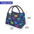 thumbnail image 2 of Yiaed Dinosaurs Print Lunch box lunch bag Portable Insulated Lunch Box for Women Men Cooler Tote Bag with Front Pocket for Work Picnic Travel, 2 of 6