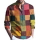 thumbnail image 2 of Blusas y camisas de manga larga con cuello en V, chaqueta de algodón y lino para hombre, camisa de manga larga estampada, cárdigan con botones, blusa para hombre, 2 of 6