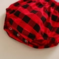 thumbnail image 6 of Babibeauty Infant Baby Girl Christmas Outfits Ruffle Long Sleeve Romper+Plaid Suspender Pants+Headband 3pcs Clothes Set, 6 of 7
