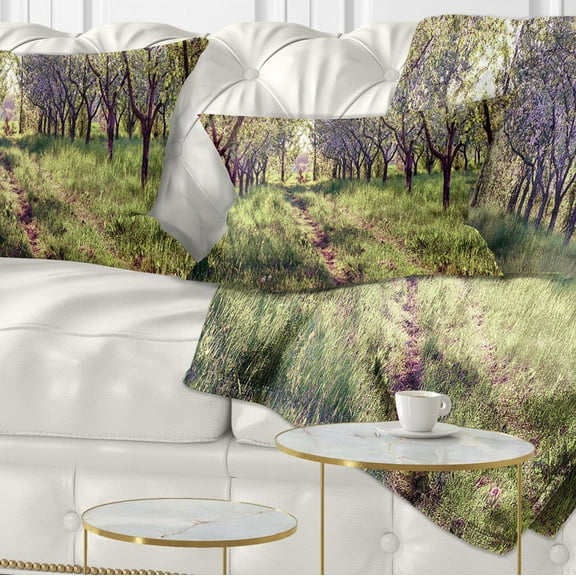 Designart Blossom Apples Garden - Photography Throw Pillow - 12x20
