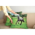 thumbnail image 3 of Ambesonne Animal Throw Pillow Cover 2 Pack, Friesian Horse, 16", Black Green, 3 of 6
